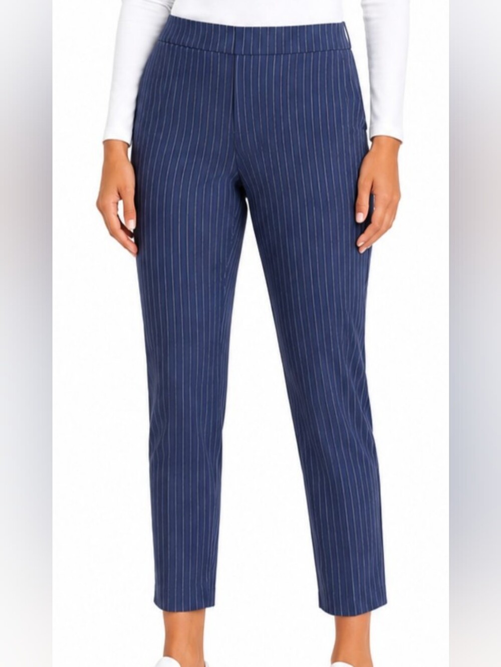 A New Day Navy Pinstripe Skinny Ankle Pants NWT